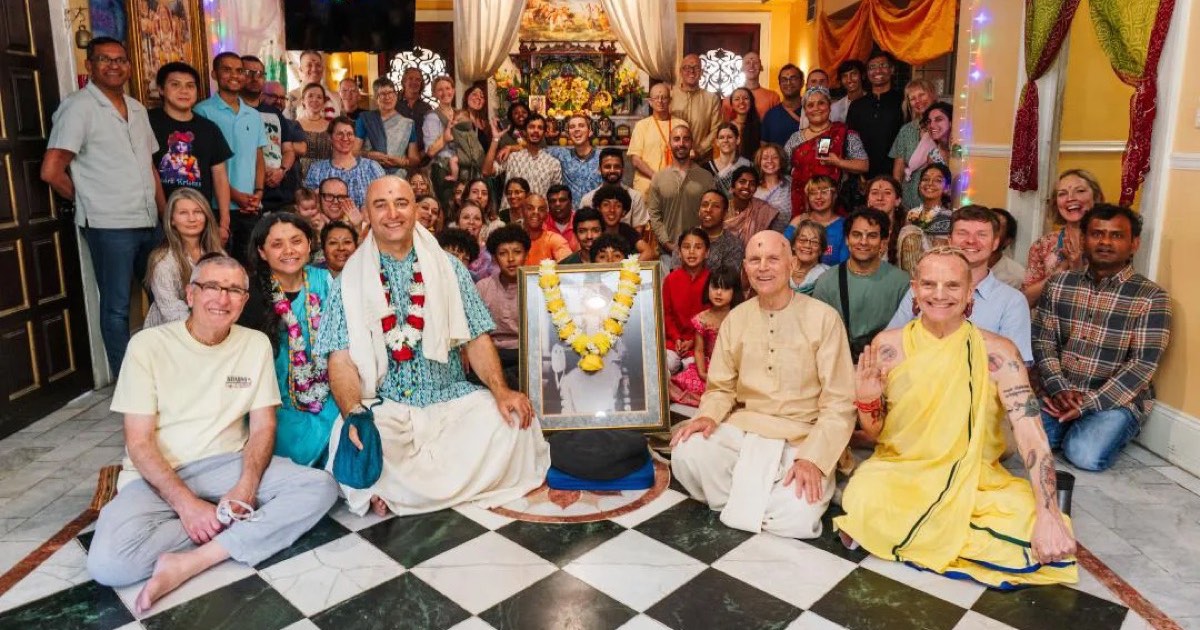 The Krishna House Gainesville community gathered together in the temple room